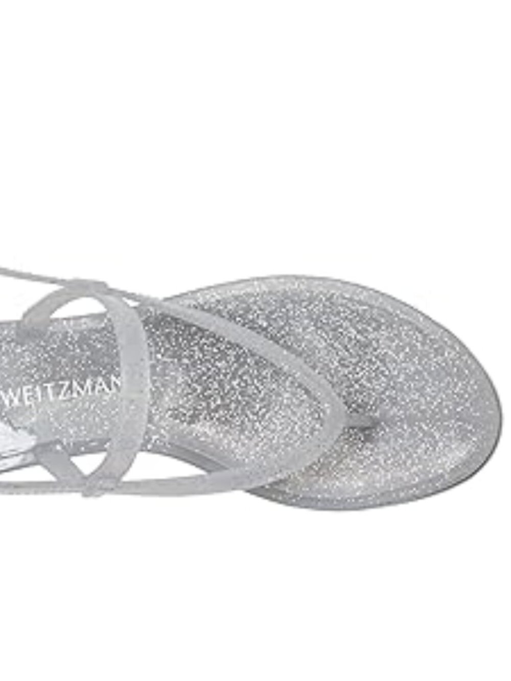 Stuart Weitzman Silver Glitter Summer Jelly Sandal Size 10 - Picture 5 of 6